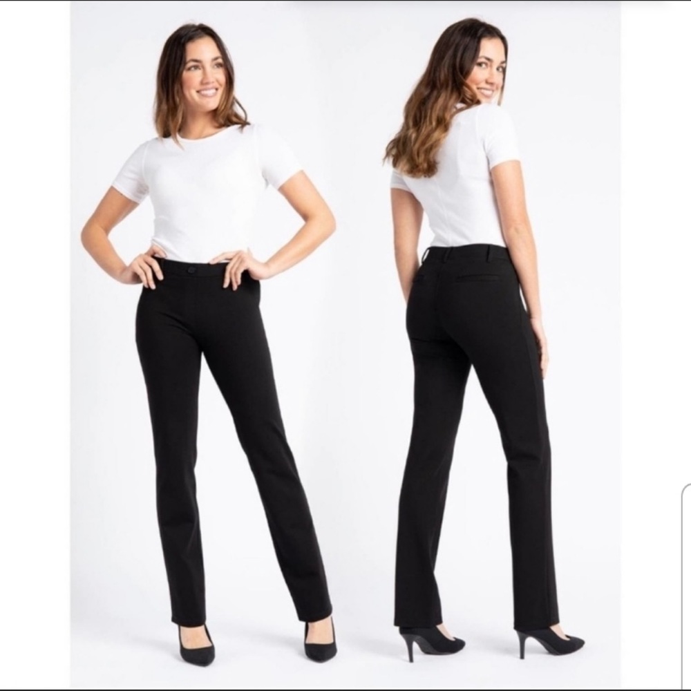 Betabrand Straight Leg Classic Dress Pant Yoga Pants Black Size Small Long